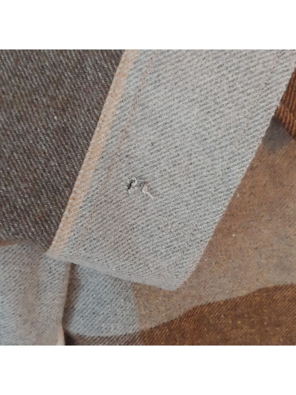 Men's Plaid Polyester Blend Button Shirt Brown, Tan, XL - Picture 6 of 15